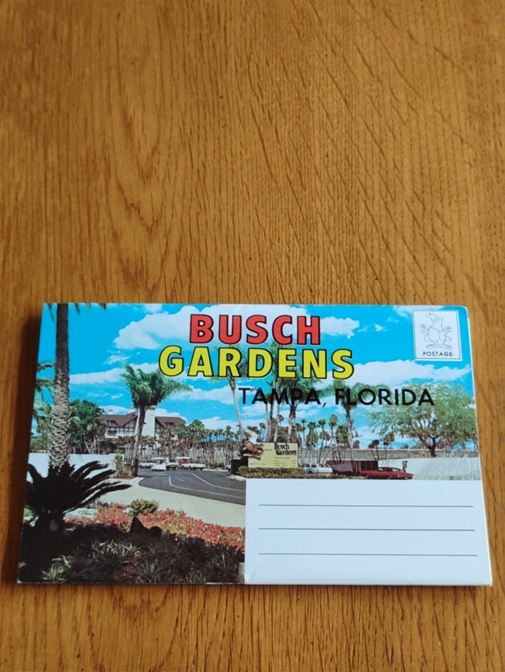 Busch Gardens Tampa Florida Postcard Folder Copyright 1972 Vintage Ephemera